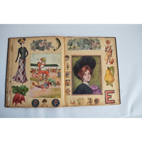 Early 1900s Antique Scrapbook Album 40 Full Pages Victorian - Picture 14 of 16